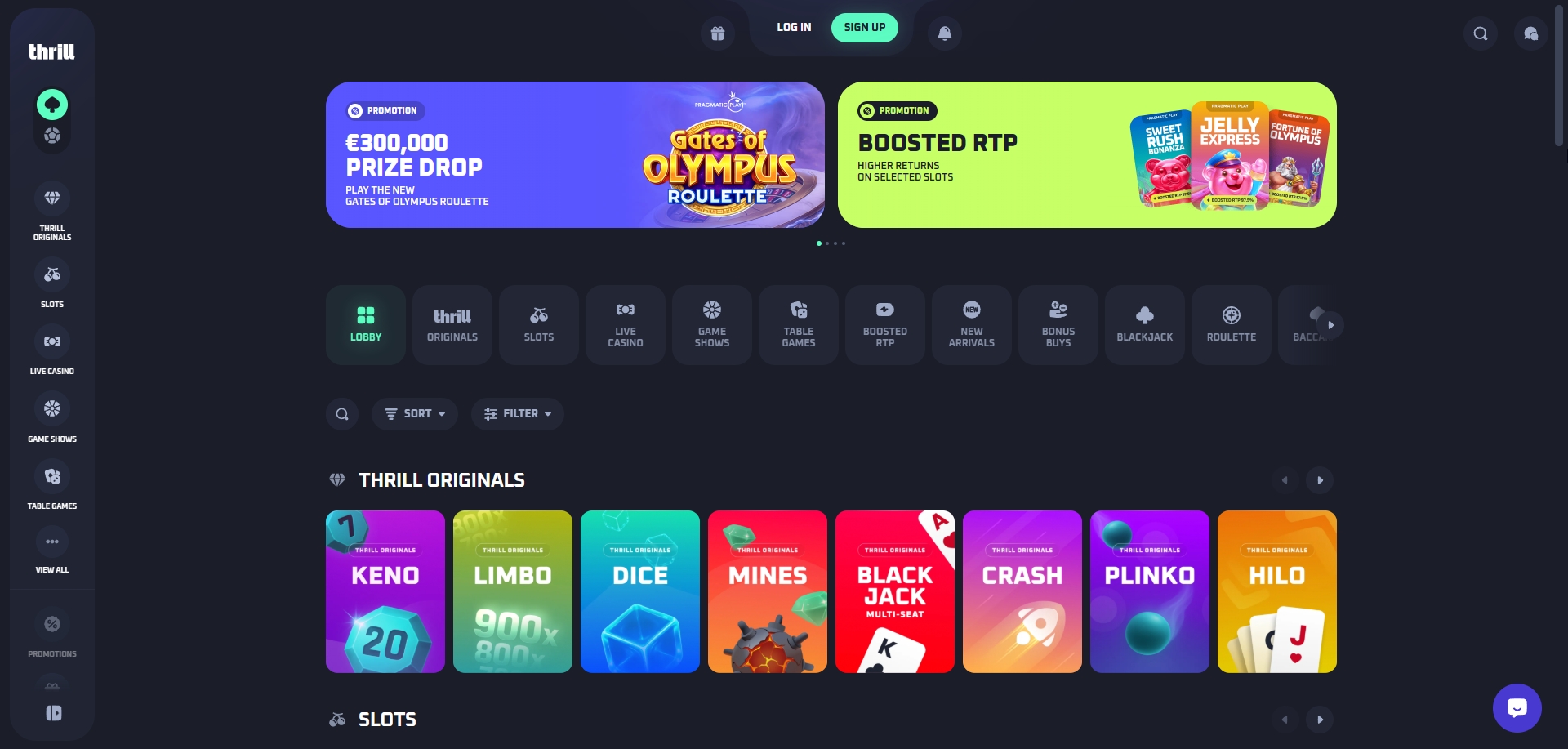 Thrill Casino — homepage